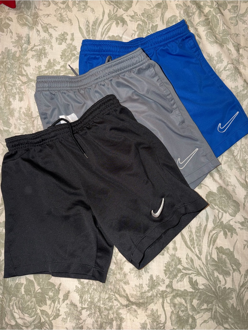 Nike Men’s Athletic Shorts Trio — Black, Gray, Blue